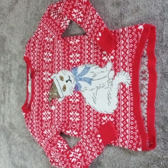 Isabella's Closet Santa cat rhinestone Fair Isle ugly Christmas sweater - Picture 1 of 8